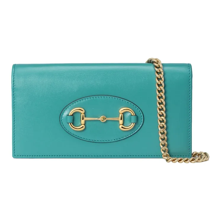 GUCCI Horsebit 1955 Leather WOC Small Crossbody Bag Shoulder Bag Crossbody Bag Small Size Women's Light Blue-0