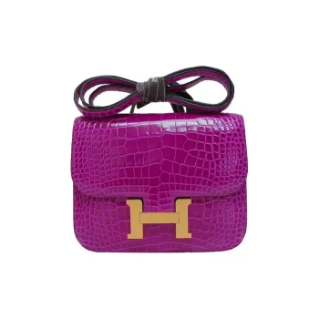HERMES Constance Crocodile Leather Handheld Crossbody Bag, Shoulder Bag 19 Women's