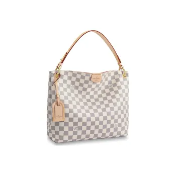 LOUIS VUITTON Graceful Cow Leather Hobo Bag, Tote Bag, Handbag Small Size Women's White