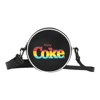 Coca Cola Nylon Small Round Bag, Crossbody Bag, Shoulder Bag Regular Unisex Blue/Pink/Black