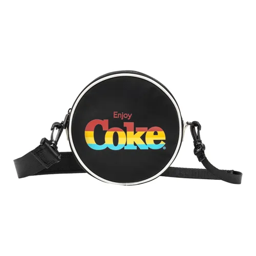 Coca Cola Nylon Small Round Bag, Crossbody Bag, Shoulder Bag Regular Unisex Blue/Pink/Black