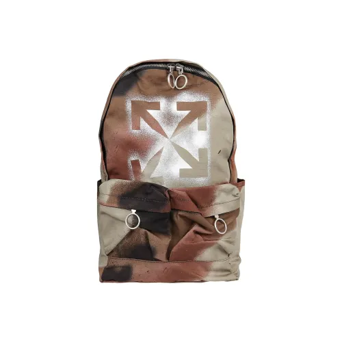 OFF-WHITE Backpack Male Cotton Chain Backpack Men's Brown