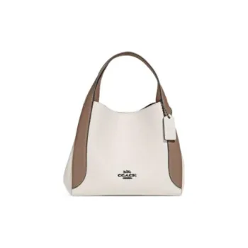 COACH Hadley Pebbled Leather Basket Bag Portable Crossbody Bag Shoulder Bag Small Size Women's White & Brown
