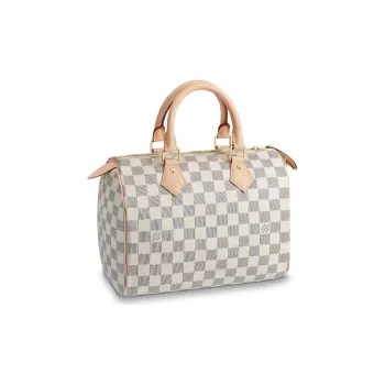 LOUIS VUITTON Speedy Canvas With Leather Shoulder Bag, Crossbody Bag, Handbag 25 Women's White