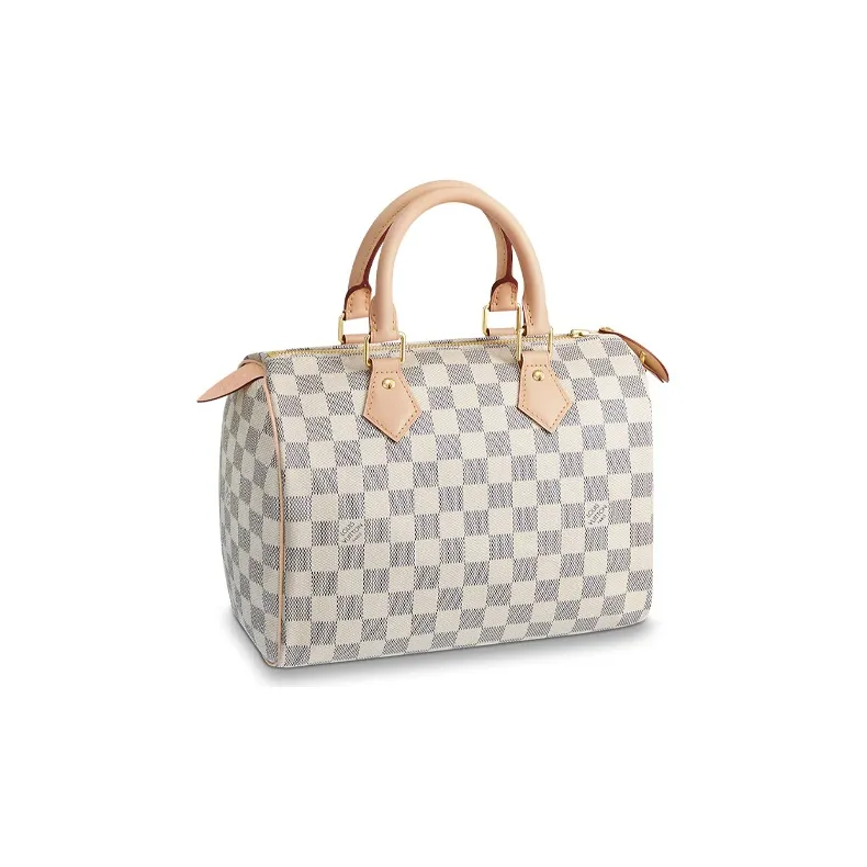 LOUIS VUITTON Speedy Canvas With Leather Shoulder Bag, Crossbody Bag, Handbag 25 Women's White-0