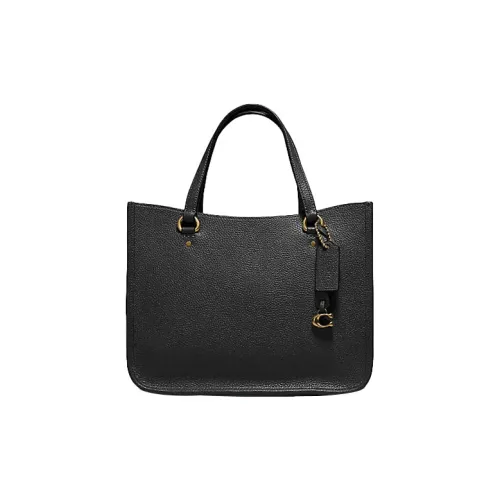 COACH Tyler Leather Handbag Shoulder Bag Crossbody Bag Large Size Women's Pure Black