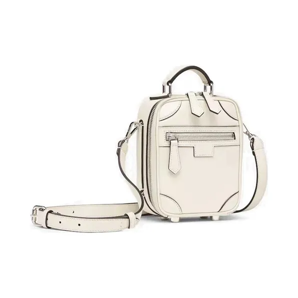 FENDI Calfskin Handbag Shoulder Bag Crossbody Bag Mini Men's White-1