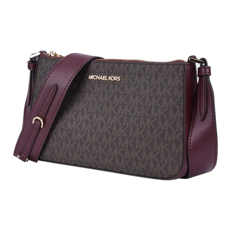 MICHAEL KORS Jet Set PVC Crossbody Bag Shoulder Bag Small Size Women's Brown & Burgundy-1