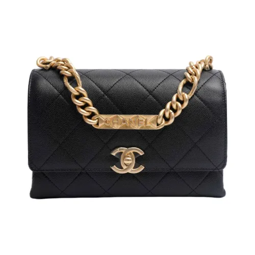 CHANEL Calfskin Crossbody Bag Regular Women's Black