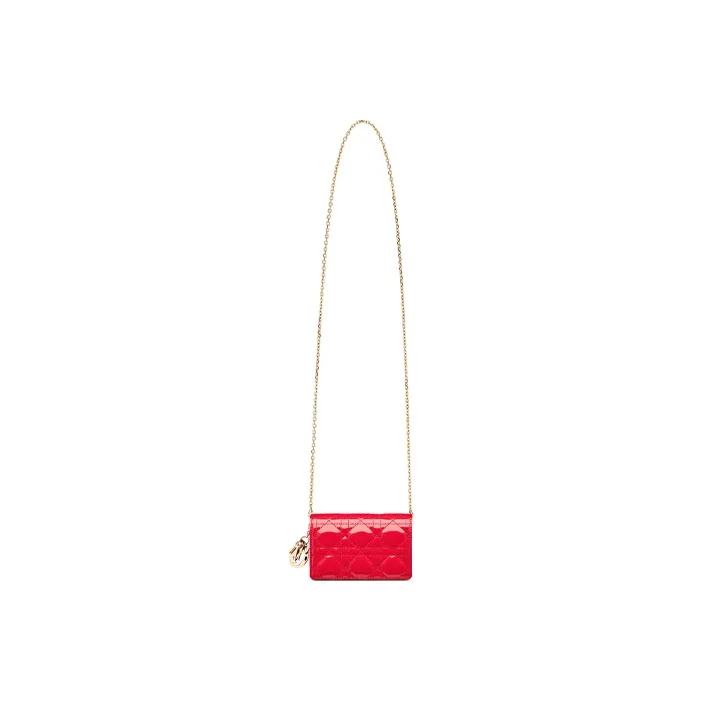 DIOR Lady Dior Cow Leather Shoulder Bag, Crossbody Bag, Clutch Women's Raspberry-4