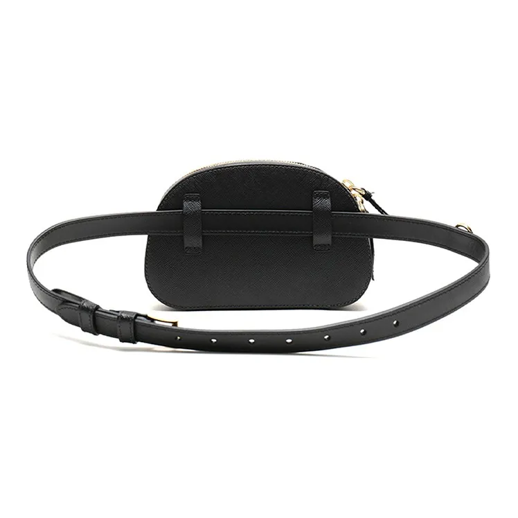 PRADA Cow Leather Shoulder Bag Crossbody Bag Fanny Pack Sling Bags Women's Black-3