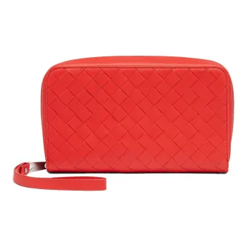 Bottega Veneta Cow Leather Clutch Men's Tomato Red