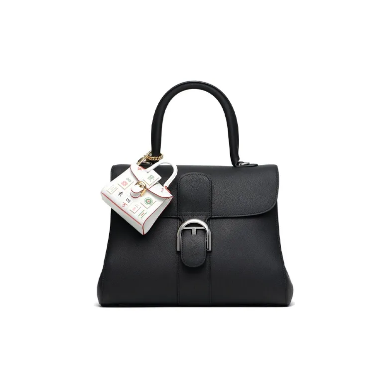 Delvau Brillant Cow Leather Handbag Mini Unisex White-2