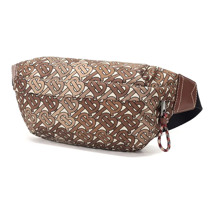 Burberry Canvas Fanny Pack Medium Size Unisex Camouflage Brown-1
