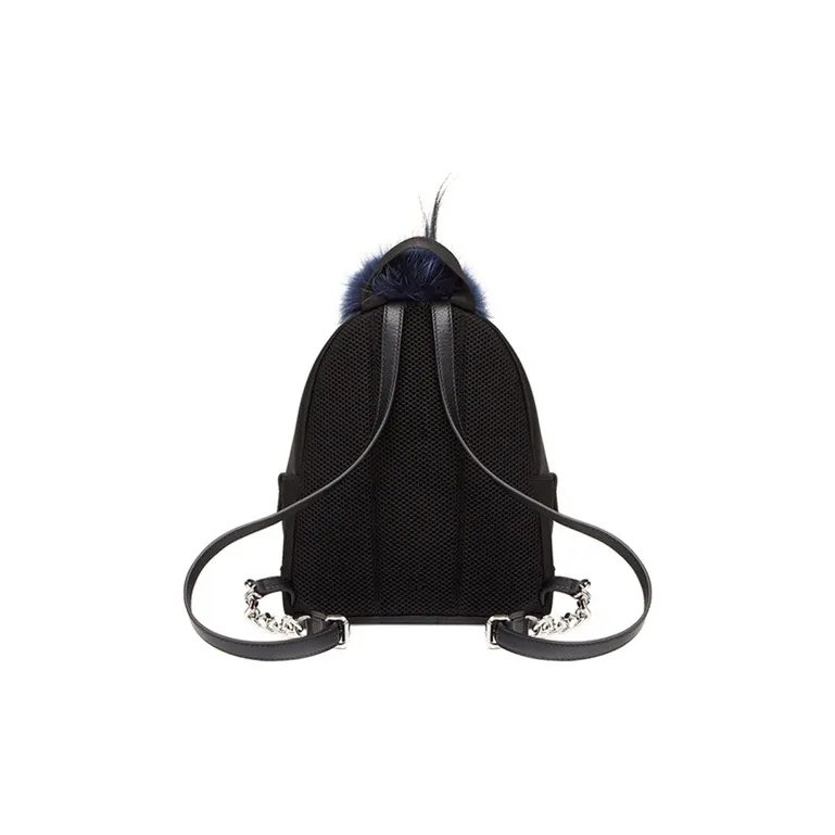 FENDI Nylon With Leather Backpack Unisex Black-2
