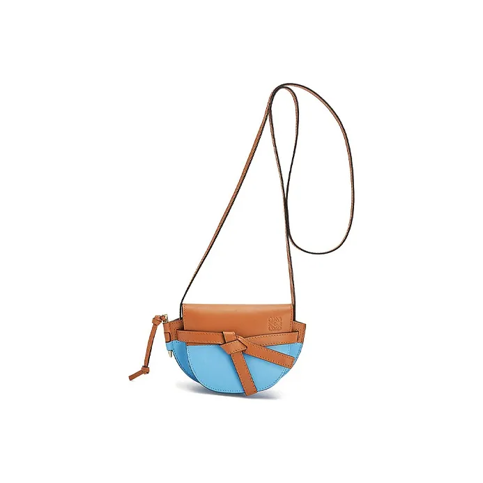 LOEWE Gate Leather Shoulder Bag Crossbody Bag Mini Women's Candy Color/Blue/Brown-1