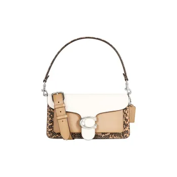 COACH Tabby Leather Shoulder Bag Portable Crossbody Bag Shoulder Bag Women's Pink White Brown Multicolor