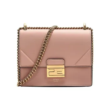 FENDI Kan U Leather Shoulder Bag Crossbody Bag Small Size Women's Pink/Candy Color