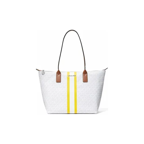 MICHAEL KORS MICHAEL KORS Handbag Collection Jet Set Canvas Cotton Handbag Medium Size Women's White