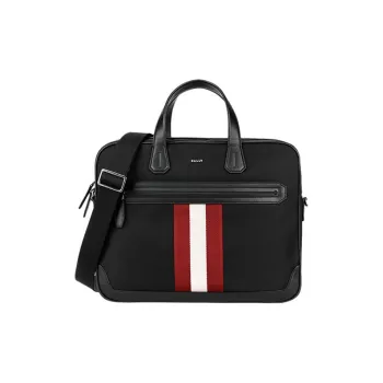 BALLY Fabric Handbag, Briefcase, Business Laptop Bag, Shoulder Bag Regular Men's Black