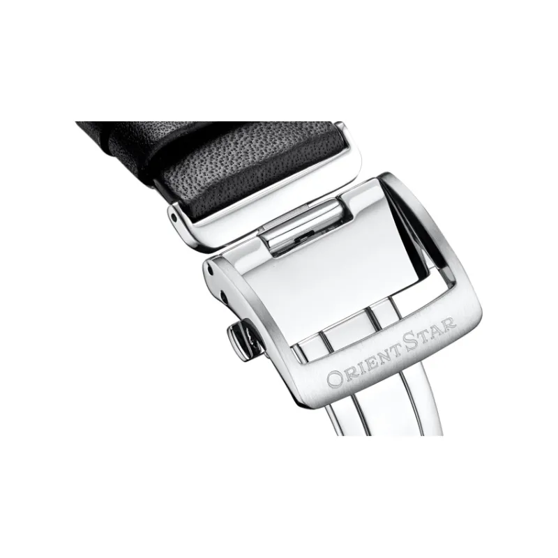 ORIENT STAR Automatic Mechanical Movement Genuine Leather Strap Watch Men's Watches Black Dial RE AU0203B00B-3