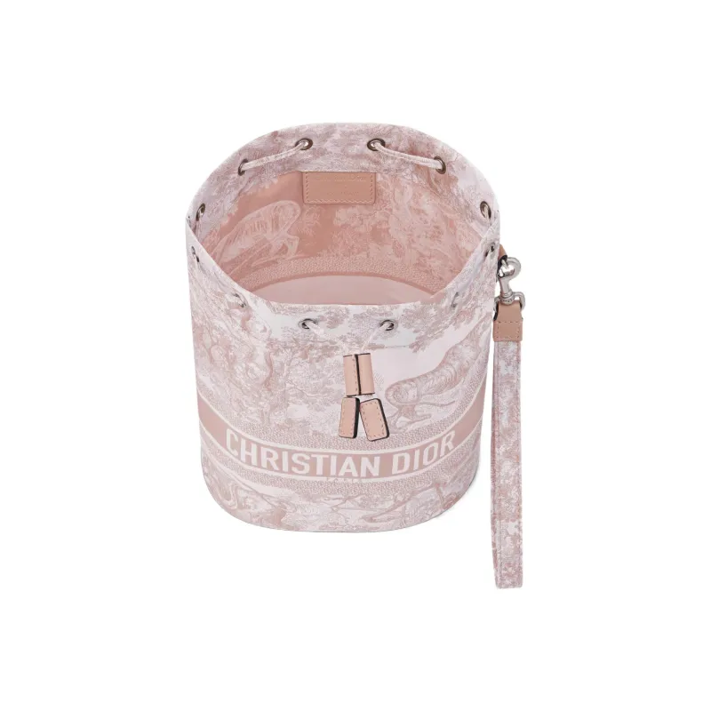 DIOR Travel Fabric Clutch Women's Pink-3