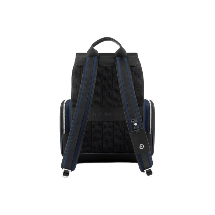 RIMOWA Never Still Canvas And Full Grain Leather Backpack Tubas Unisex Marine Blue With Black-1
