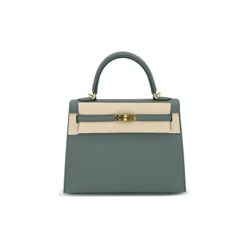 HERMES Kelly Epsom Leather Kelly Bag, One Shoulder Handbag Regular Women's Vert Amande Almond Green