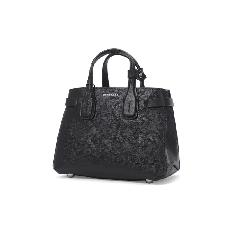 Burberry The Banner Series Cow Leather Shoulder Bag Crossbody Bag Handbags Mini Women's Black-1