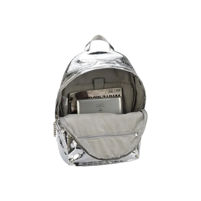LiNing Synthetic Leather Backpack Unisex Silver-3