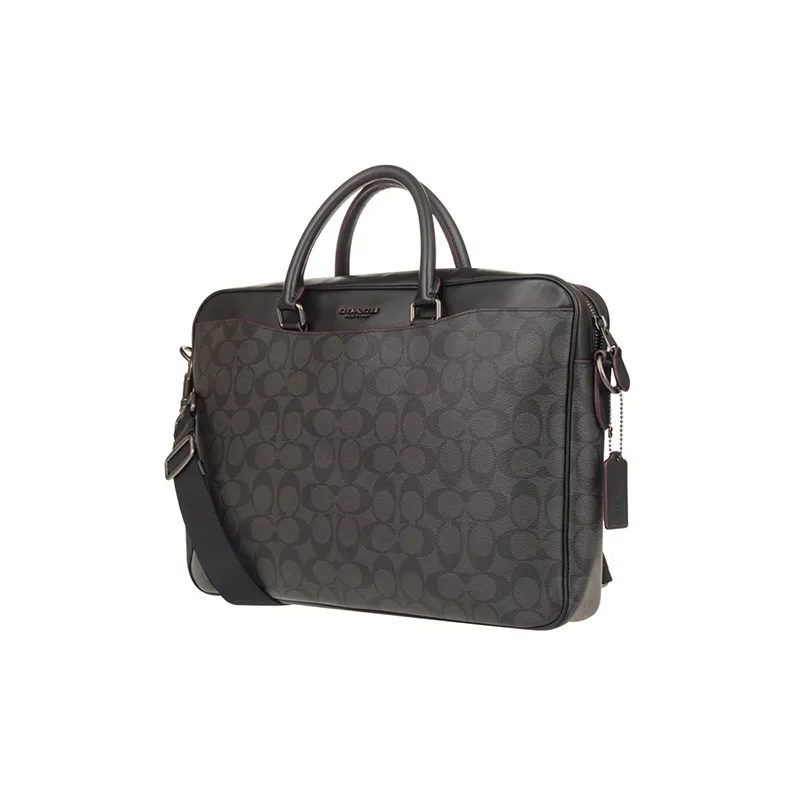 COACH Beckett Leather Laptop Bag, Briefcase, Shoulder Bag, Crossbody Bag, Handbag Large Size Men's Black-1