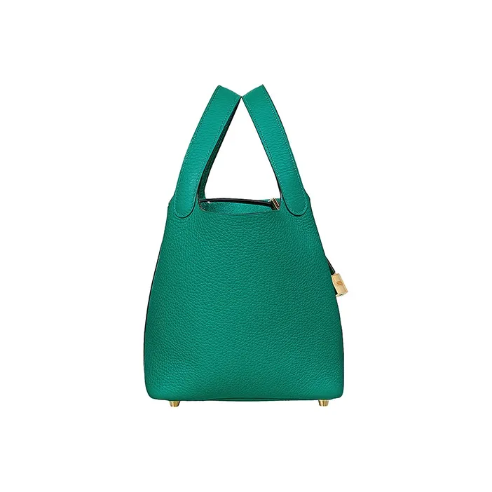 HERMES Picotin Lock Clemence Bullock Leather Basket Bag Handbag Bucket Bag Women's New Verona Green-1