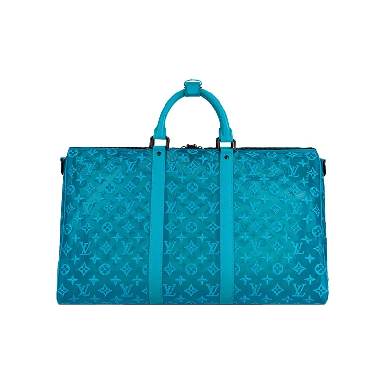 LOUIS VUITTON Keepall Triangle Monogram Mesh 50 Turquoise-1