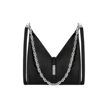 GIVENCHY Cut out Smooth Cow Leather Handbag Shoulder Bag Crossbody Bag Mini Women's Black