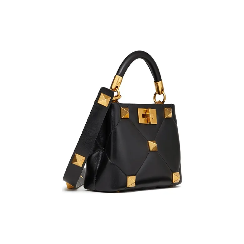 Valentino ROMAN STUD Sheepskin Handbag Shoulder Bag Crossbody Bag Mini Women's Black-1