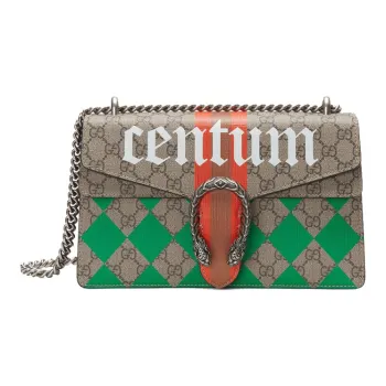 GUCCI Dionysus Canvas With Leather Shoulder Bag, Crossbody Bag Trumpets Women's Ebony/Black
