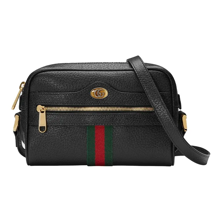 GUCCI Ophidia Leather Shoulder Bag Crossbody Bag Mini Unisex Black-0