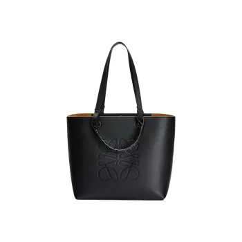 LOEWE Cow Leather Tote Bag Shopping Bag Shoulder Bags Handbags Small Size Women's Black