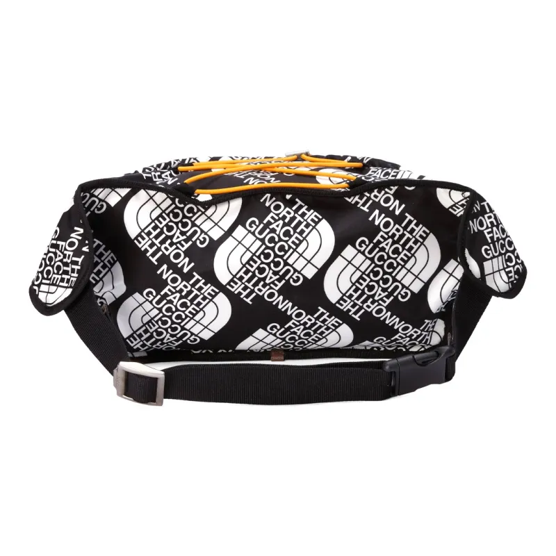 GUCCI THE NORTH FACE Limited Collaboration Nylon And Leather Combination Sling Bag Fanny Pack Unisex Black/Yellow-2