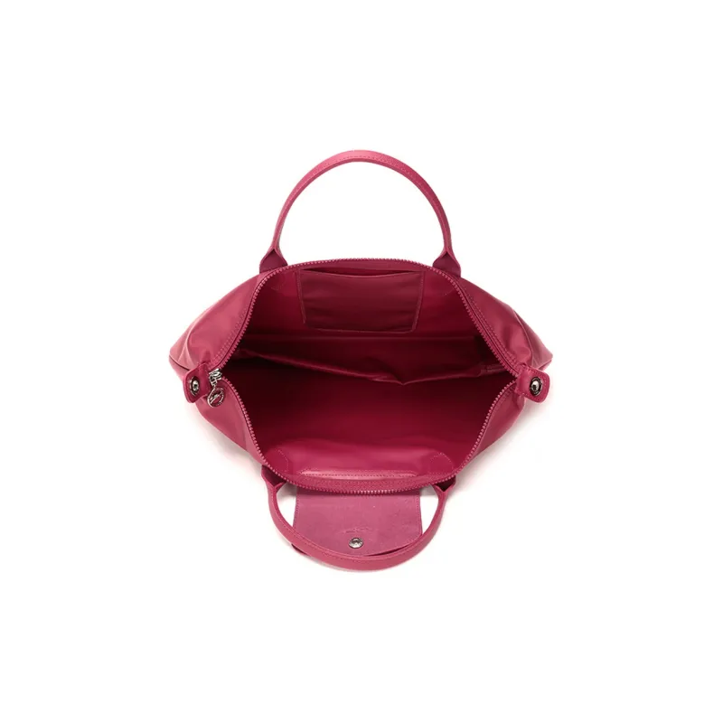 LONGCHAMP Le Pliage Néo Nylon Fabric With Leather Dumpling Bag, Crossbody Bag, Handbag Women's Rose Red-3