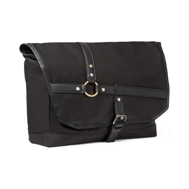 FANSIZHE Bondage Leather Shoulder Bag Men's Black-1