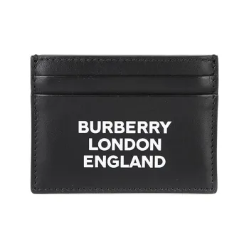 Burberry Cow Leather Wallets Card Holders Men's Black