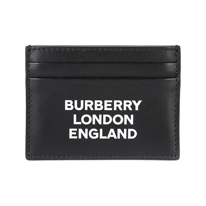 Burberry Cow Leather Wallets Card Holders Men's Black-0