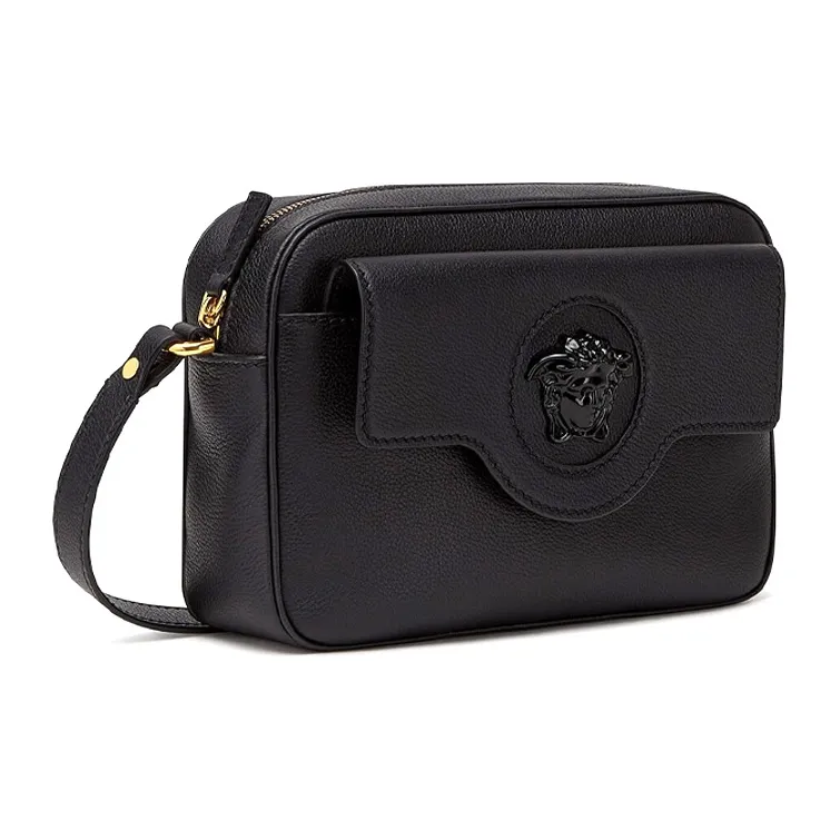 VERSACE La Medusa Cow Leather Camera Bag Shoulder Bag Crossbody Bag Regular Women's Black-1