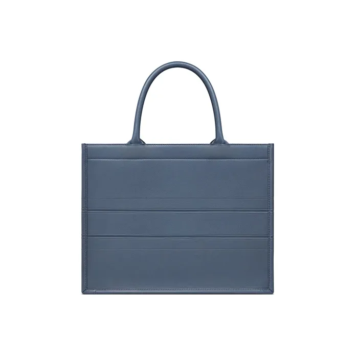 DIOR BookTote Cow Leather Tote Bag Shopping Bag Shoulder Bag Handbag Small Size Women's Denim Blue-2