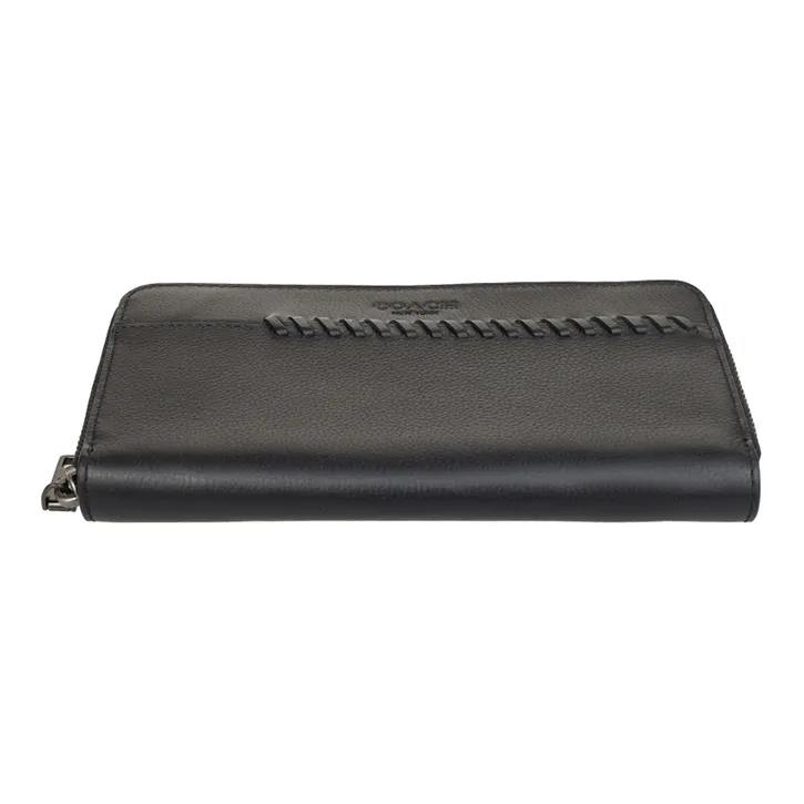 COACH Accordion Wallet Artificial Leather Wallet Clutch Men's Black-3
