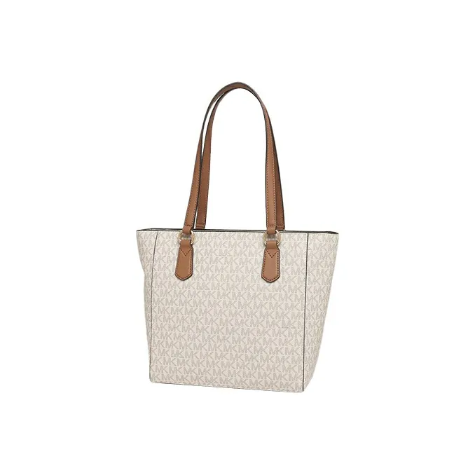 MICHAEL KORS Joey Multicolor Tote Bag Shopping Bag Shoulder Bags Women's Caramel Brown With White Accents-3