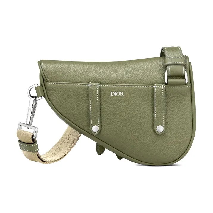 DIOR Saddle Grained Calfskin Saddle Bag Shoulder Bag Crossbody Bag Men's Avocado Green-2