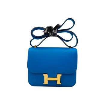 HERMES Constance Swift Leather Shoulder Bag Crossbody Bag Mini Women's T7 Bleu Hydra Water Nymph Blue
