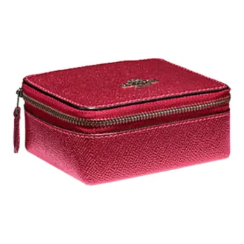 COACH Jewelry Box Travel Storage Bag Hot Pink